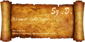 Szomor Dénes névjegykártya
